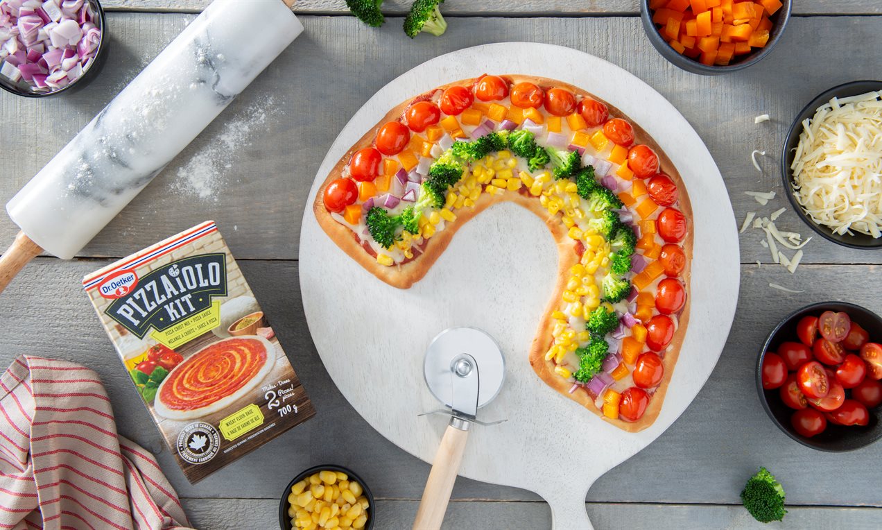 Pizza arc-en-ciel